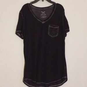 Dark gray v neck shirt